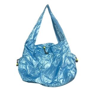 Urban Outfitters UO Sporty Nylon Shoulder Crossbody Bag Blue Slouchy Bungee Tote